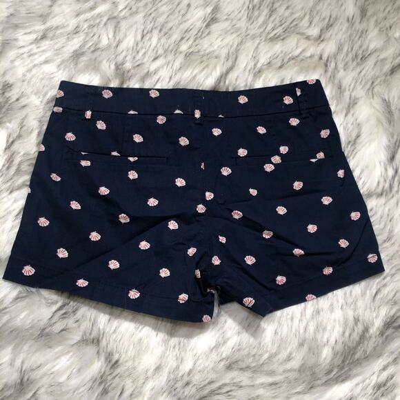 Uniqlo low rise dark blue sea shell print nautical beach shorts size 0 - Picture 7 of 8